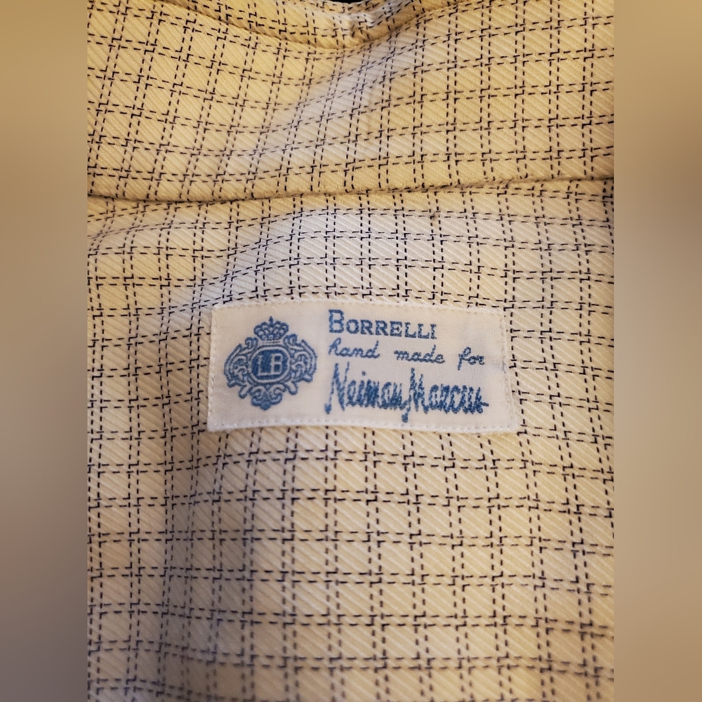 Borrelli Vintage Men's Cotton Long Sleeve Dress Shirt 16.5 / 42